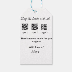 buy bride a drink scan QR code thank youInvitation Gift Tags