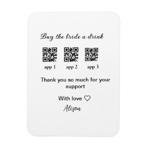buy bride a drink scan QR code thank youInvitation Magnet