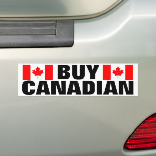 Buy Canadian car bumper stickers with Canada flag