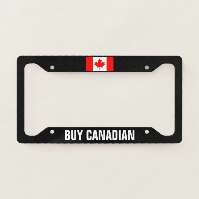 Buy Canadian car license plate frame with flag (Front)