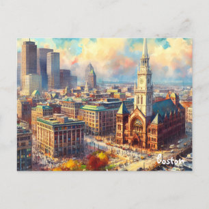 buy city Travel Vintage boston postcards