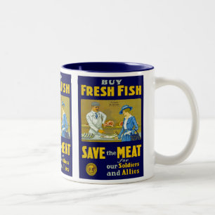 Buy Fresh Fish ~ Save the Meat Two-Tone Coffee Mug