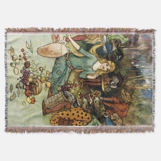 Buy From Us With a Golden Curl Throw Blanket (Front)