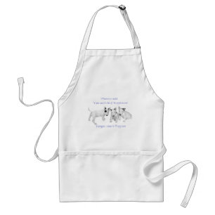 Buy Happiness?  Don't Forget Puppies! Adult Apron