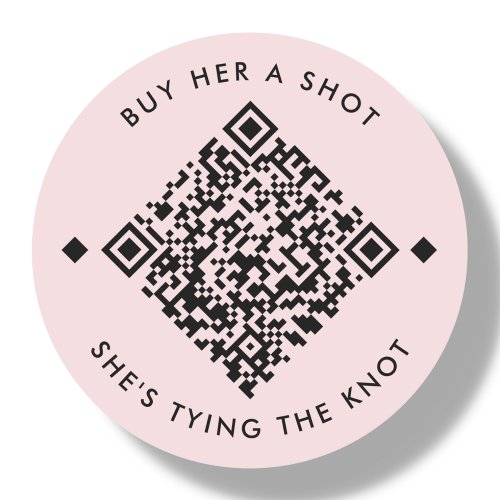 Buy Her A Shot  Bachelorette QR Code Classic Round Sticker