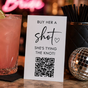 Buy Her a Shot She's Tying the Knot QR Code  Enclosure Card