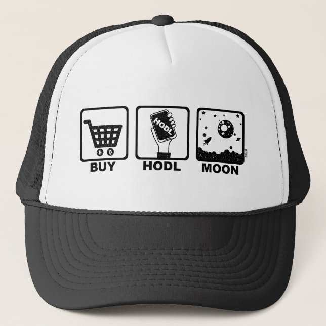 Buy Hodl Moon Trucker Hat (Front)
