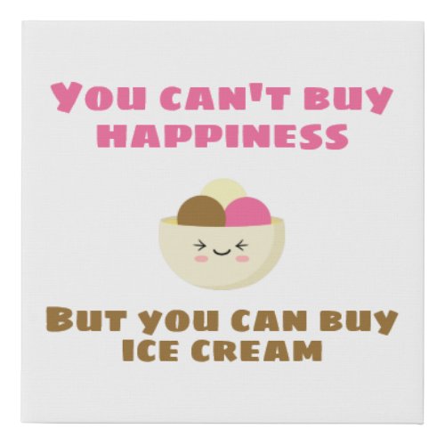 Buy Ice Cream Faux Canvas Print