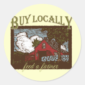 Buy Local, Feed a Farmer Classic Round Sticker