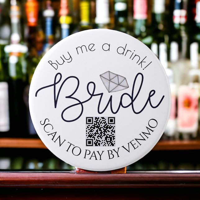 Buy Me A Drink Bride Bachelorette Party QR Code Button (Creator Uploaded)