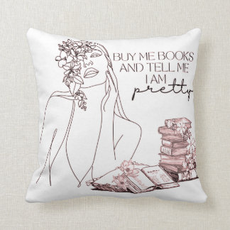 Buy me books throw pillow