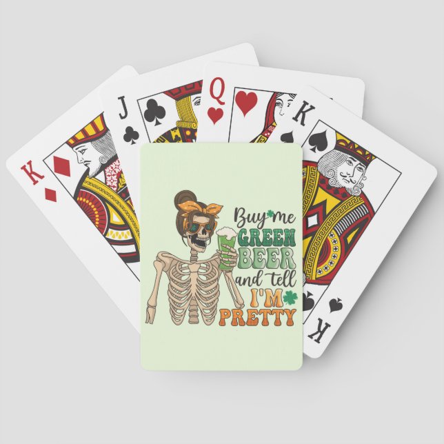 Buy Me Green Beer - Skeleton | St. Patrick's Day Poker Cards (Back)