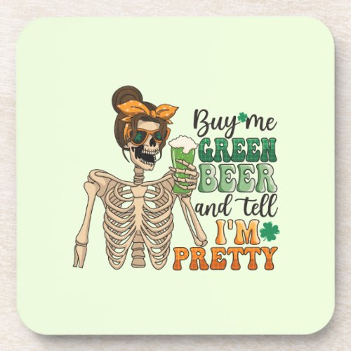 Buy Me Green Beer  St Patricks Day Beverage Coaster