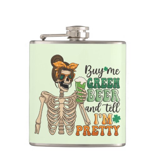 Buy Me Green Beer  St Patricks Day Flask