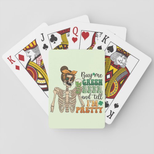 Buy Me Green Beer  St Patricks Day Playing Cards