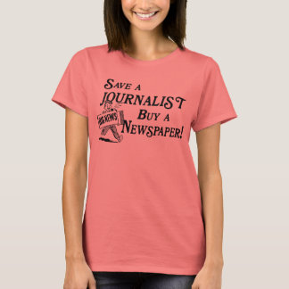 Buy Newspaper Save Journalist Ladies Ringer Tee
