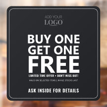 Buy One Get One Free | Business Logo Sales Promo