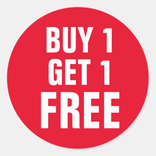 Buy One Get One Free Custom Discount Sale Offer  Classic Round Sticker