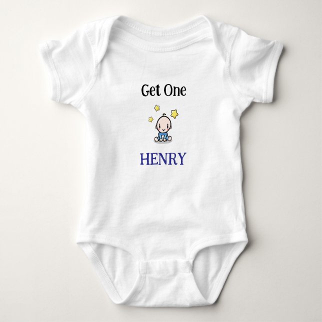 Buy One, Get One, Free, Personalized Triplets Baby Bodysuit (Front)