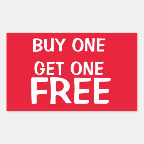 BUY ONE GET ONE FREE RECTANGULAR STICKER