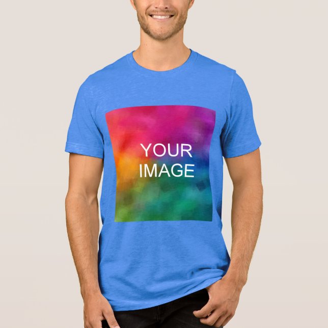 Buy Online Upload Your Own Photo Mens Royal Blue Tri-Blend Shirt (Front)