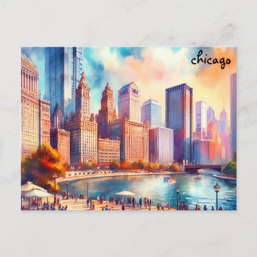 buy place Travel Vintage chicago postcards
