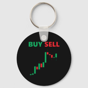 Buy Sell - Stock Forex Market Currency Trader Keychain