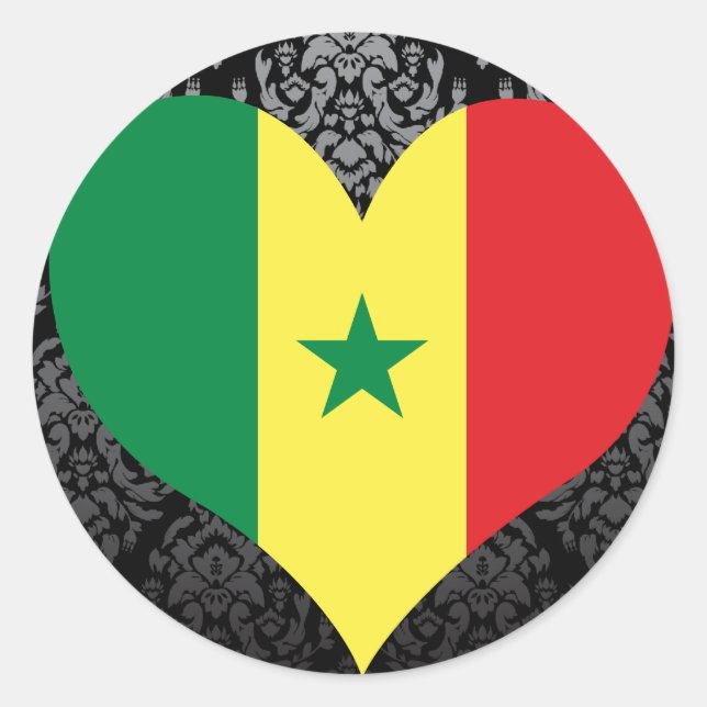 Buy Senegal Flag Classic Round Sticker (Front)