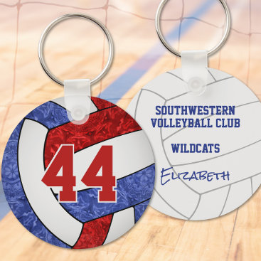 buy single or bulk orders of red blue volleyball  keychain