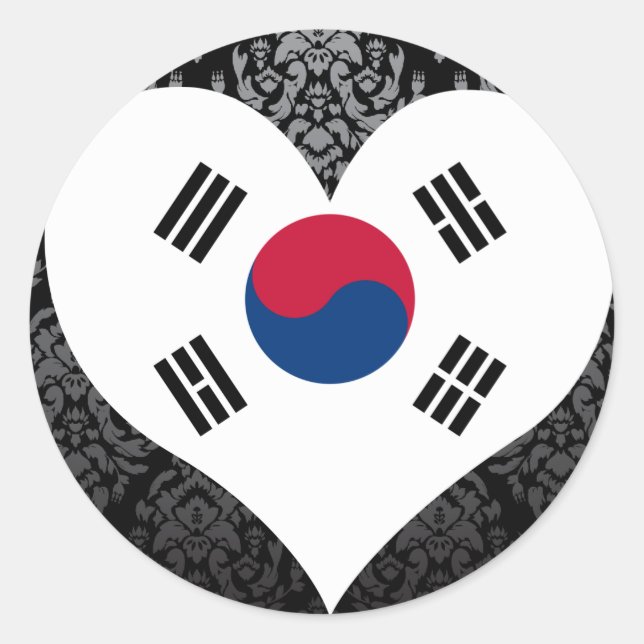 Buy South Korea Flag Classic Round Sticker (Front)
