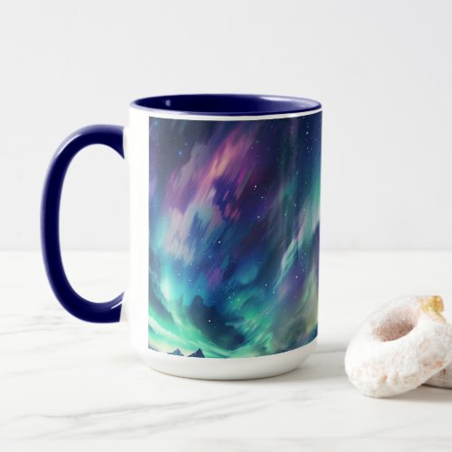 Buy space_themed northern lights mug