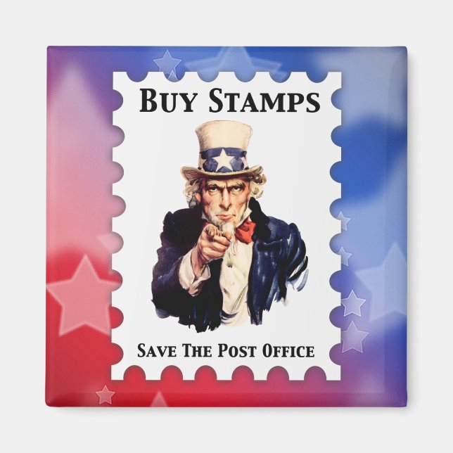 Buy Stamps Save The Post Office Magnet (Front)