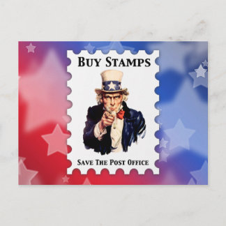 Buy Stamps Save The Post Office Postcard
