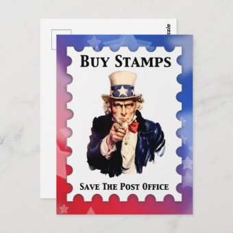 Buy Stamps Save The Post Office Postcard | Zazzle