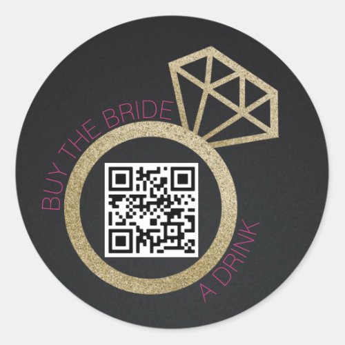 Buy the Bachelorette a Drink QR Code Hens Party Classic Round Sticker