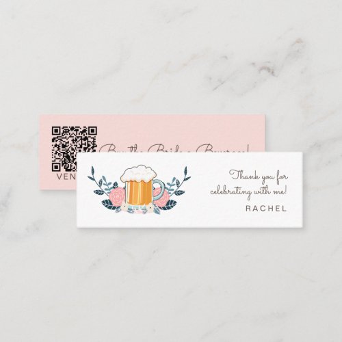 Buy the bride a beer bachelorette mini business card