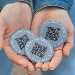 Buy the Bride a Drink Bachelorette Party QR Code Button<br><div class="desc">Round up some free drinks for the bride at her bachelorette party or bachelorette weekend with these personalized QR code buttons in dusty blue. Design features two lines of custom text (shown with "buy the bride a drink" and "scan to pay by Venmo") in white lettering, with a customizable QR...</div>