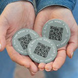 Buy the Bride a Drink Bachelorette Party QR Code Button<br><div class="desc">Round up some free drinks for the bride at her bachelorette party or bachelorette weekend with these personalized QR code buttons in sage green. Design features two lines of custom text (shown with "buy the bride a drink" and "scan to pay by Venmo") in white lettering, with a customizable QR...</div>