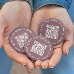 Buy the Bride a Drink Bachelorette Party QR Code Button<br><div class="desc">Round up some free drinks for the bride at her bachelorette party or bachelorette weekend with these personalized QR code buttons in soft berry marsala. Design features two lines of custom text (shown with "buy the bride a drink" and "scan to pay by Venmo") in white lettering, with a customizable...</div>
