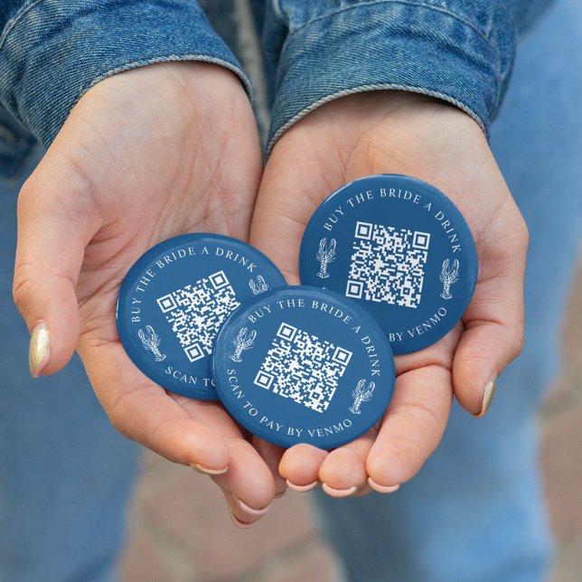 Buy the Bride a Drink Bachelorette Party QR Code Button (Creator Uploaded)