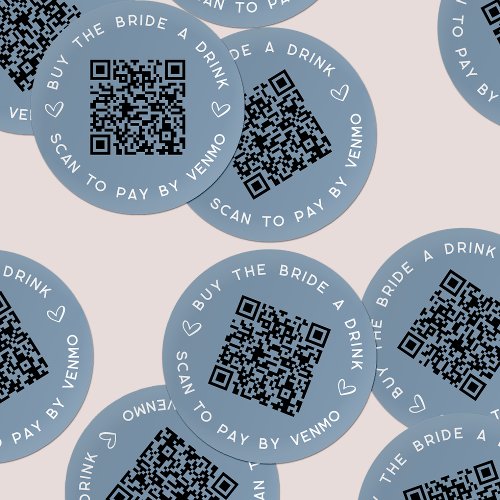 Buy the Bride a Drink Bachelorette Party QR Code Classic Round Sticker
