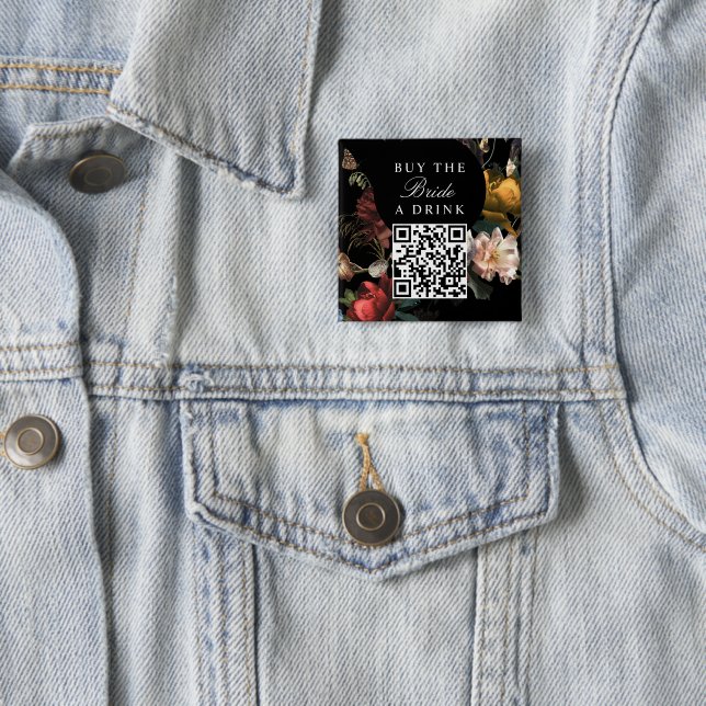 Buy the Bride A Drink Bachelorette QR Code Button (In Situ)