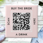 Buy The Bride A Drink Custom QR Code Bachelorette Button<br><div class="desc">Upload a QR code, add text, and easily create your personalized button. Click EDIT DESIGN to change the background color or text color. You can TRANSFER this DESIGN to other Zazzle products and adjust it to fit most Zazzle items. Standard Studio designs are made in high-resolution graphics for a professional...</div>