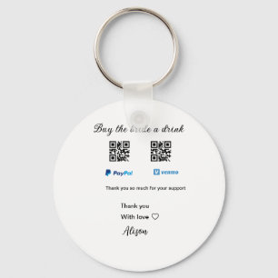 Buy the bride a drink donation QR Venmo PayPal Keychain
