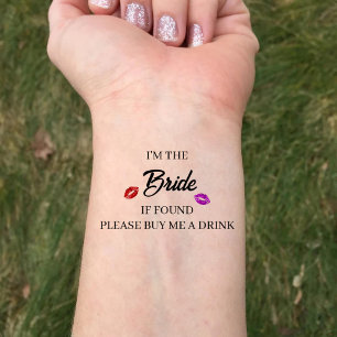 Buy The Bride A Drink Lips Bachelorette Party Temporary Tattoos