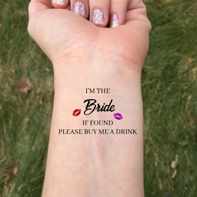 Buy The Bride A Drink Lips Bachelorette Party Temporary Tattoos (Creator Uploaded)