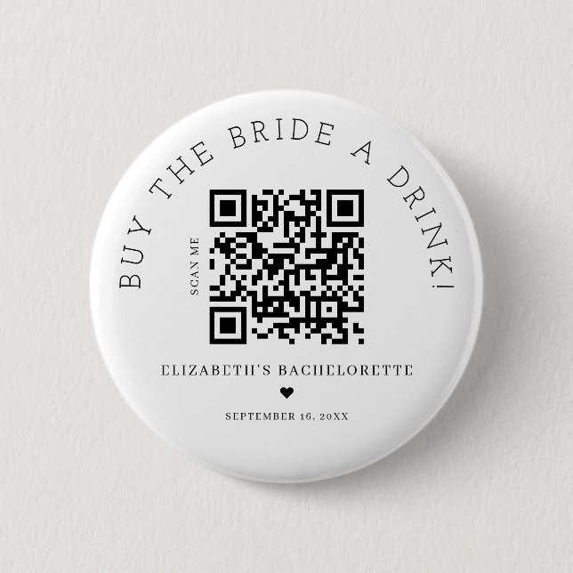 Buy The Bride A Drink QR Code Button (Front)