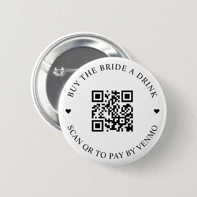 Buy The Bride A Drink QR Code Button (Front & Back)