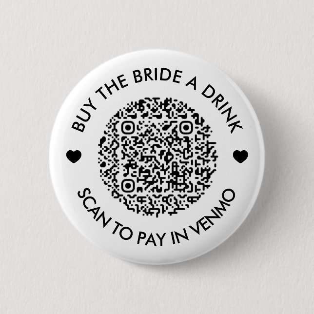 Buy The Bride A Drink QR Code Button (Front)