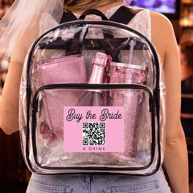 Buy the Bride a Drink QR Code Clear Backpack (Buy the Bride a Drink QR Code Clear Backpack)